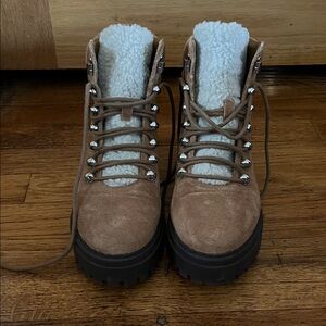 Marc Fisher Brown Suede Combat Boots